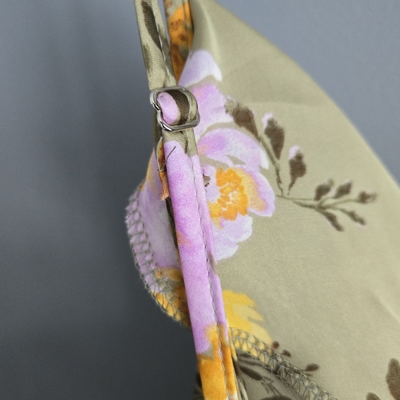 Bebe Floral Midi Dress - Olive and Yellow, SIZE SMALL - Picture 3 of 7